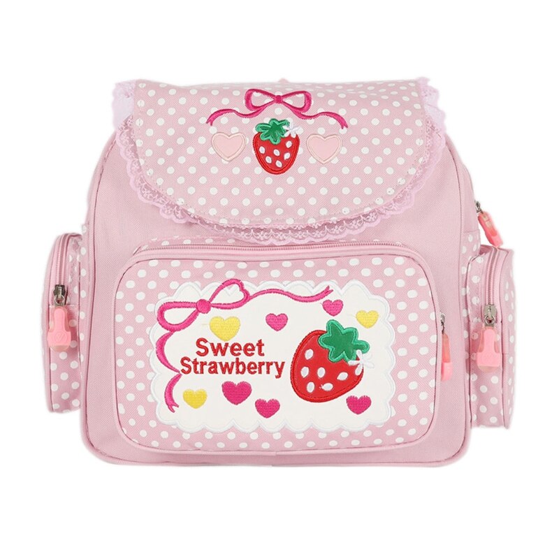 Girl Embroidery Strawberry Backpack-Sweet Backpacks | High-Quality Backpacks For Every Adventure